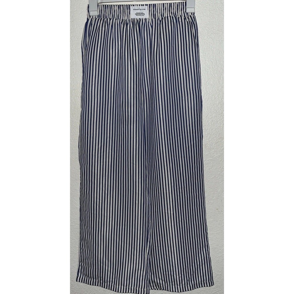 Refashion The Future Women Pants Sz Med. Blue And White Striped